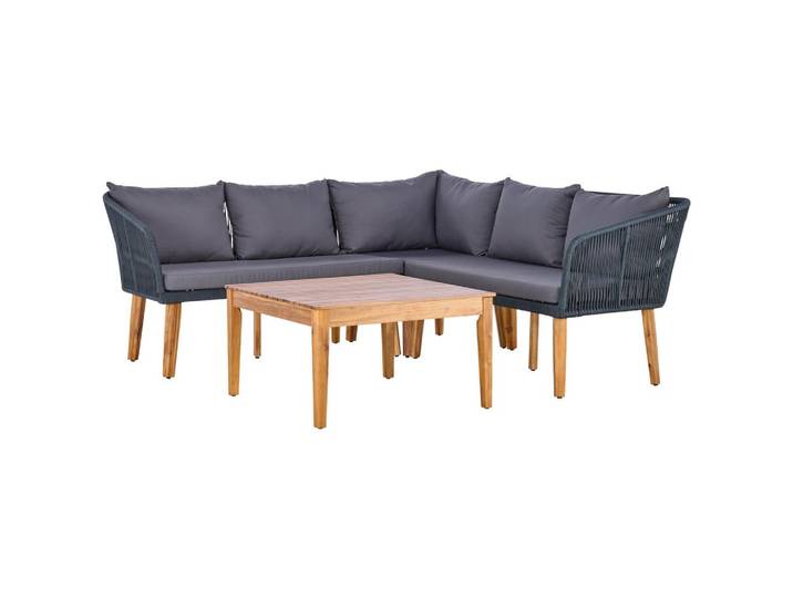 Loungegarnitur Trendy aus Holz/Metall mit Kissen