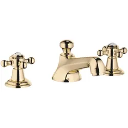 Dornbracht Madison Waschtisch-Dreiloch-Armatur 20700360-09 mit Ablaufgarnitur, messing