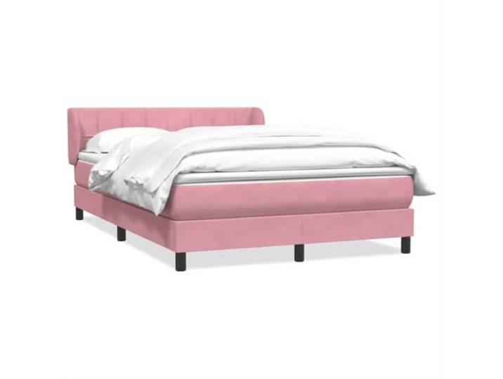 HMDNGOUT Boxspringbett mit Matratze Rosa 160x210 cm Samt Taschenfederkern