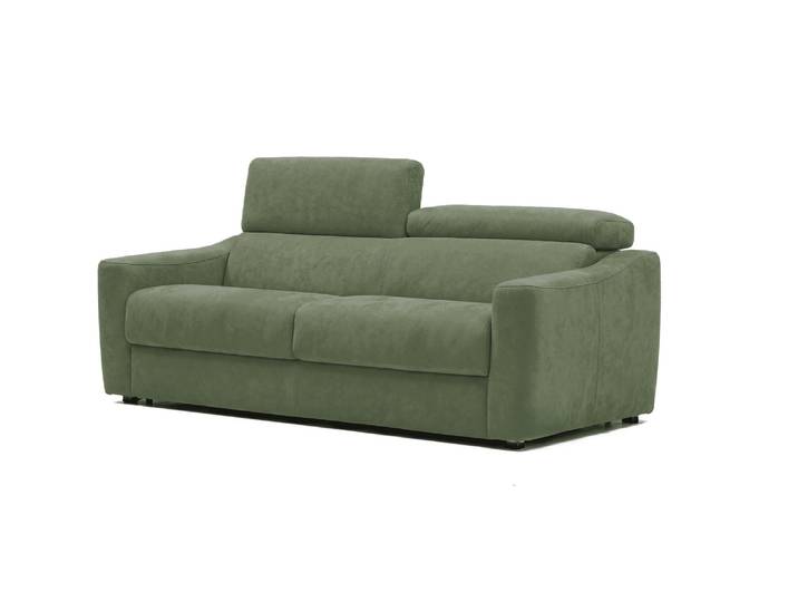 Schlafsofa EGOITALIANO STRIKE, 195 cm, made in Italy, Designsofa mit Dauerschlaffunktion , grün (pistazien), B:195cm H:79cm T:102cm, 100% Polyester, Sofas, Schlafsofa, Bettsofa, Luxus-Microfaser Lederoptik mit verstellbaren Kopfstützen