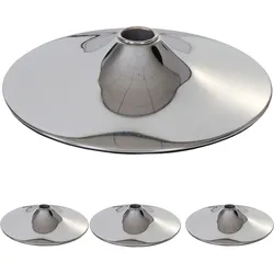 4er-Set Fußplatte Fuß Fußteller für Barhocker Loungesessel, chromoptik ~ Ø 38,5cm