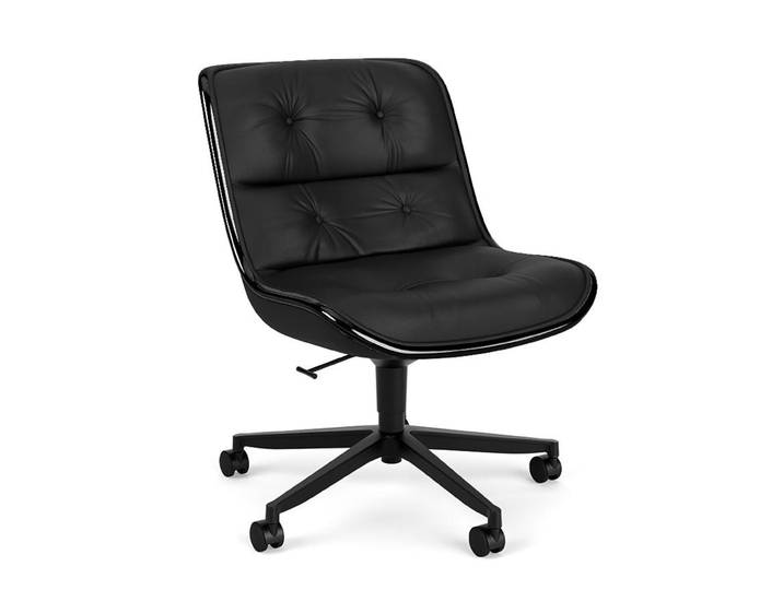 KNOLL fauteuil sans accoudoirs POLLOCK EXECUTIVE (Noir - cuir Volo)