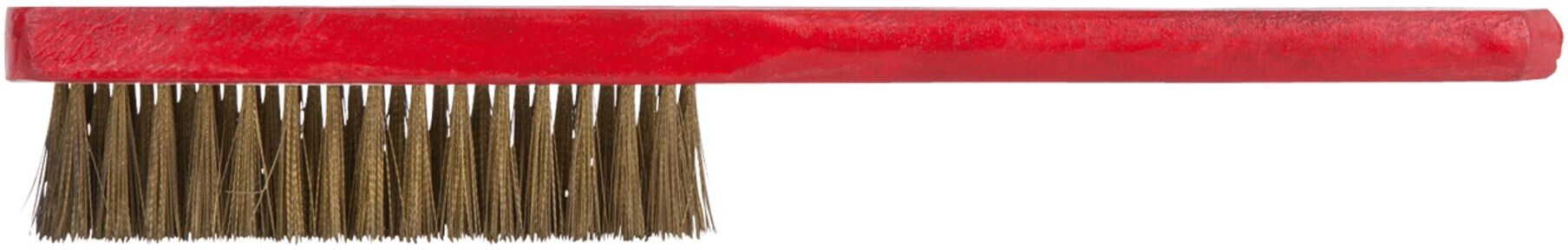 KS Tools BRONZEplus Handbürste, Zinnbronzedraht, gewellt, 4 Reihen (963.9585)