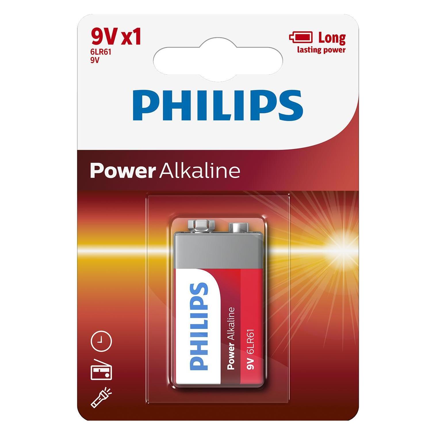 Philips Power Alkaline (1 Stk., 9V Block) (6LR61P1B/10)