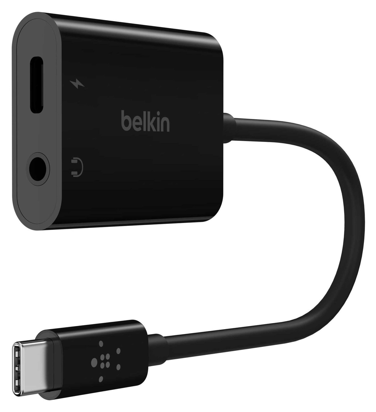 Belkin RockStar 3,5 mm audio- en USB-C oplaadadapter, zwart, NPA004btBK