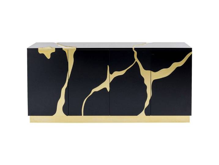 Buffet Cracked noir et doré Kare Design