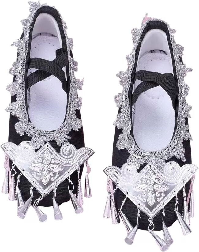 INF Chaussures de danse de style ethnique à talon moyen - Confort en toile 37