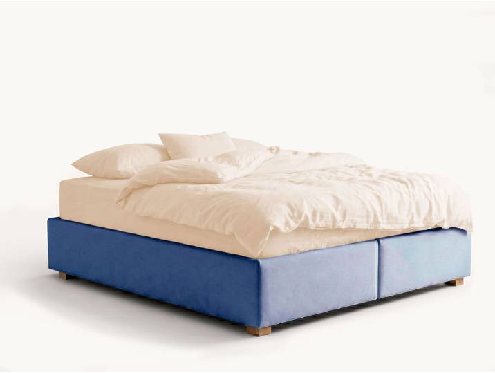Boxspringbett Alviano - 140x200 cm - blau