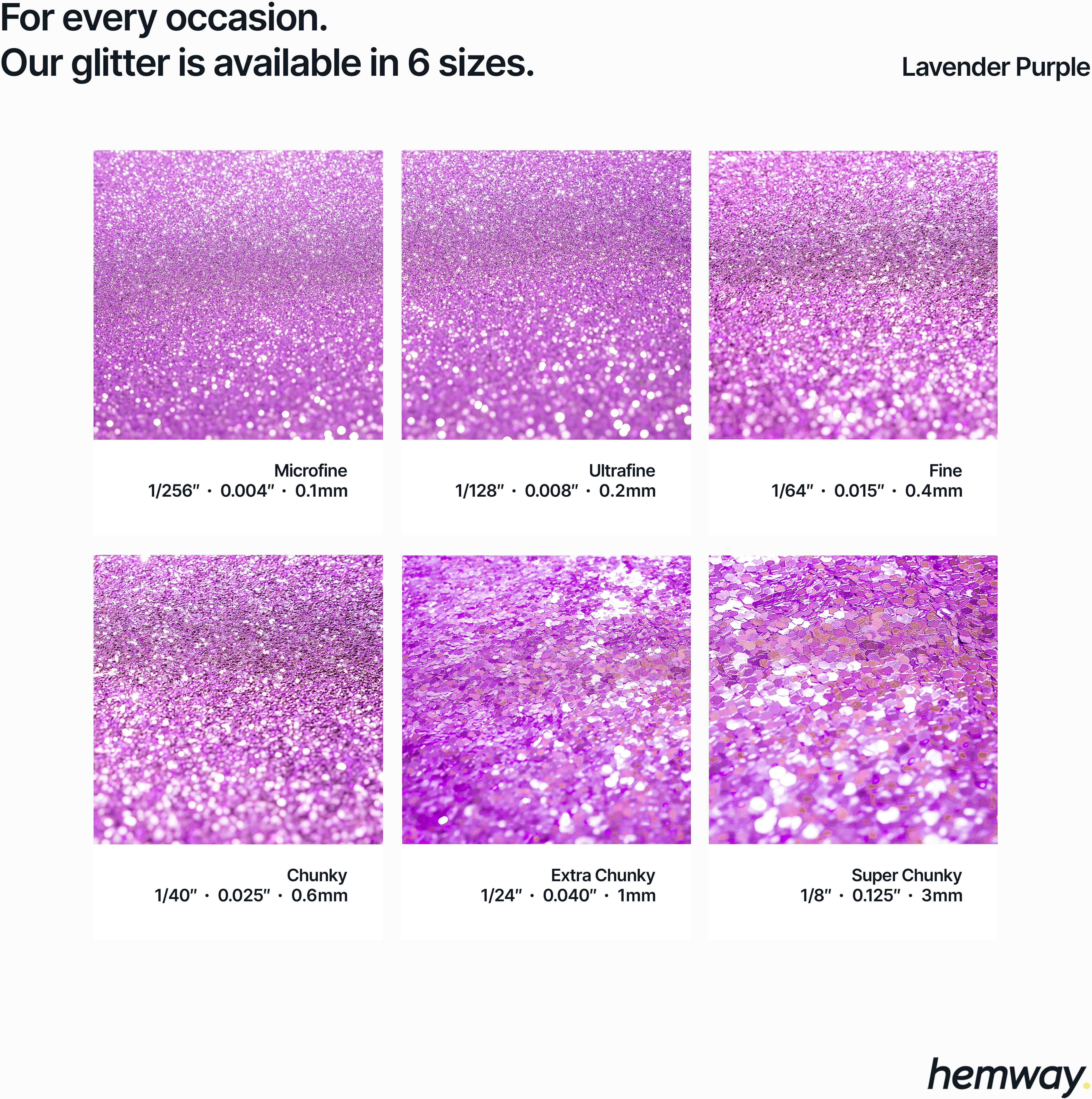 Hemway Glitter Shaker 125g / 4.4oz   Lavender Purple   Cosmetic, Festival, Epoxy Resin, Crafts - Lavender Purple - Fine 200g