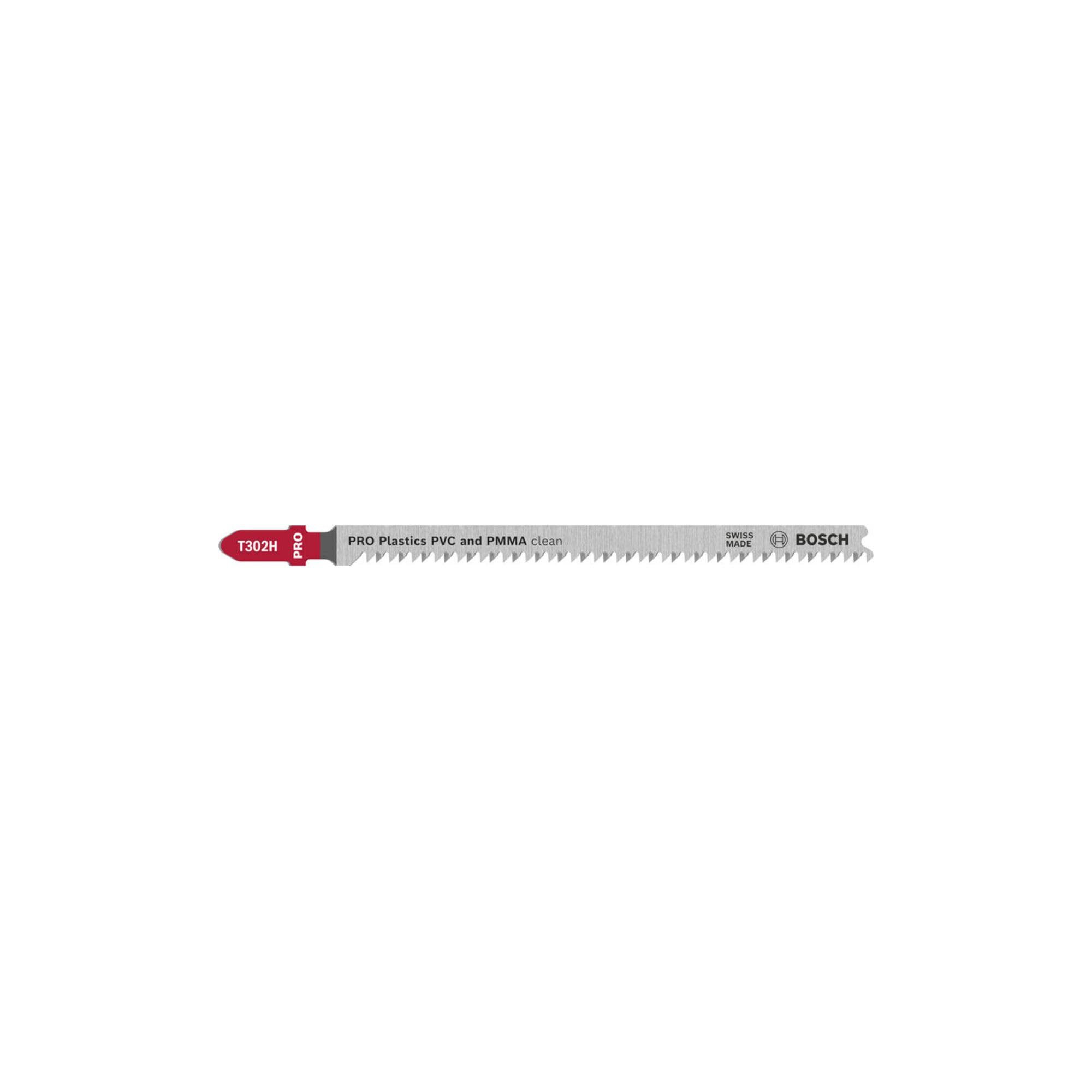 BOSCH PRO Plastics PVC clean T302H Stichsägeblatt, 132 mm, 5-teilig (2608667053)