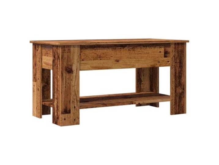 GHVBNMF Couchtisch Höhenverstellbar Altholz-Optik 101x49x52 cm Höhenverstellbare Tischplatte mit verstecktem Stauraum, ideal für das Wohnzimmer zum Arbeiten und Essen.
