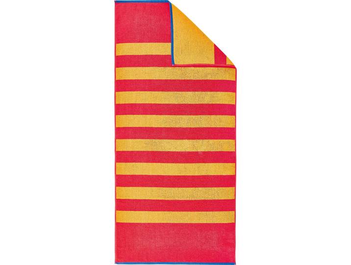 Strandtuch DYCKHOFF Stripes , rot, B:80cm L:180cm, Zwirnfrottee, Obermaterial: 100% Baumwolle, Handtücher, Strandtuch, 100% Baumwolle