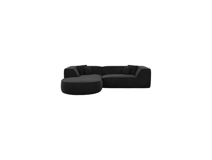 4-Sitzer Design Ecksofa „Lorenza“ mit Samtbezug Samtbezug Schwarz BLOOMINGLOFT Collection