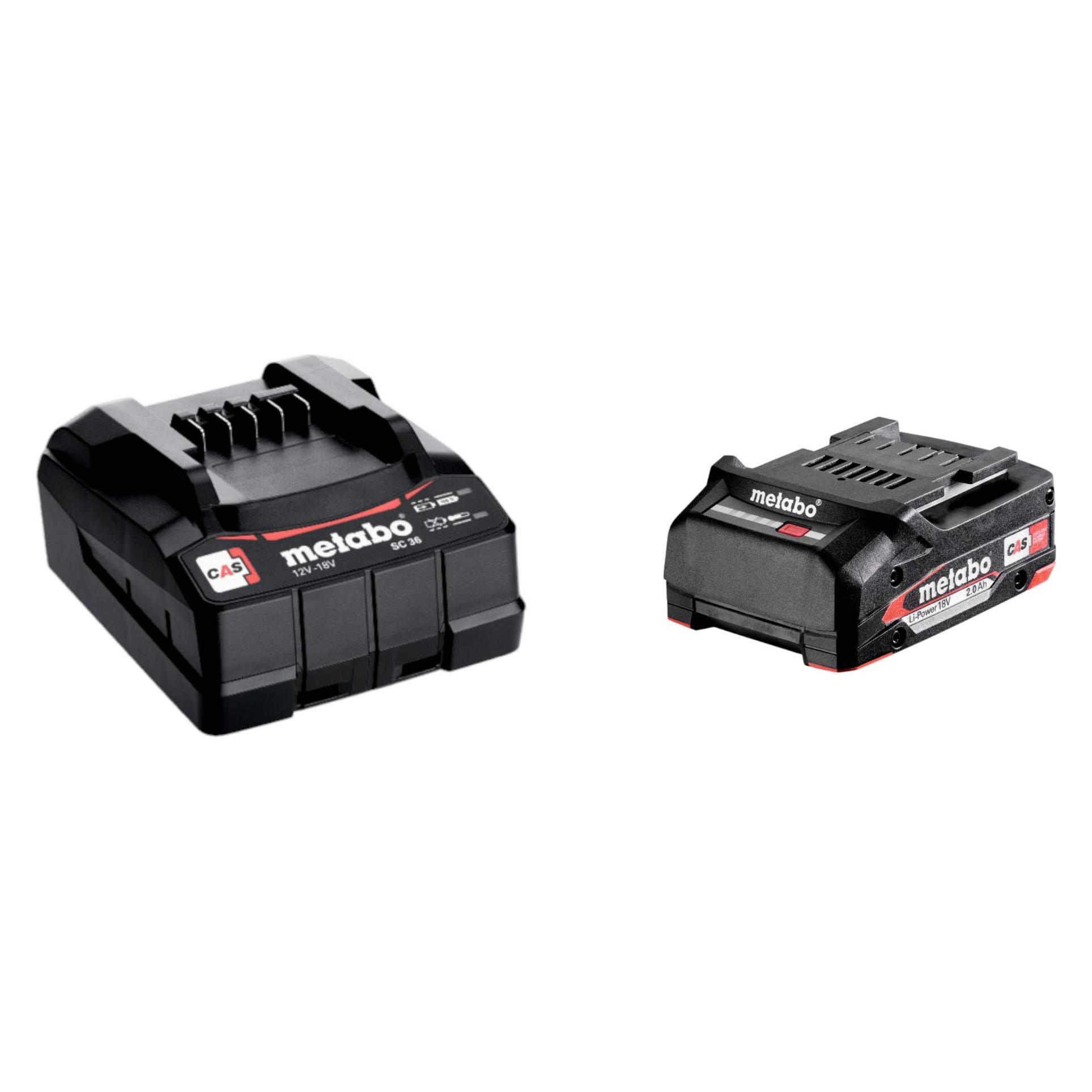 Metabo Basis Set 1x Li-Power Akkupack 18 V 2,0 Ah Akku ( 625596000 ) + SC 36 Ladegerät (18 V) (57590247)