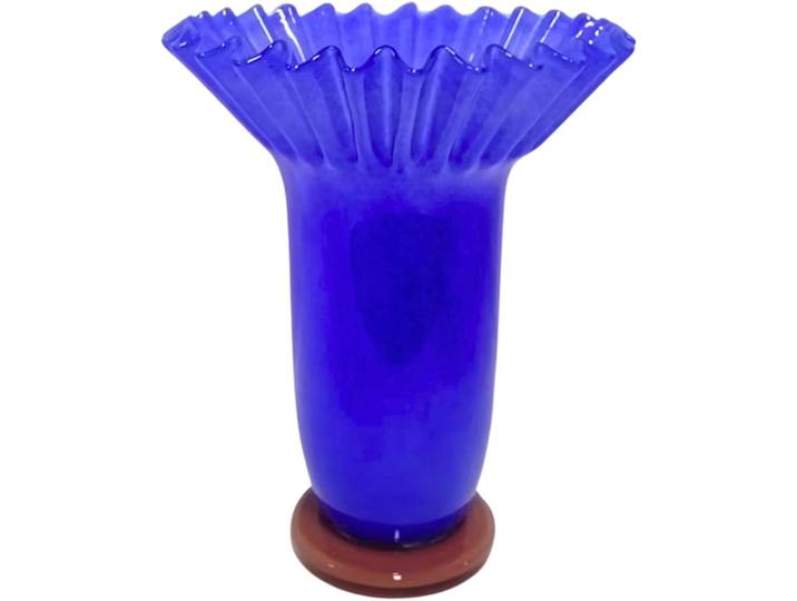 Vase Myko blau Papier D 26.5 H 33 cm