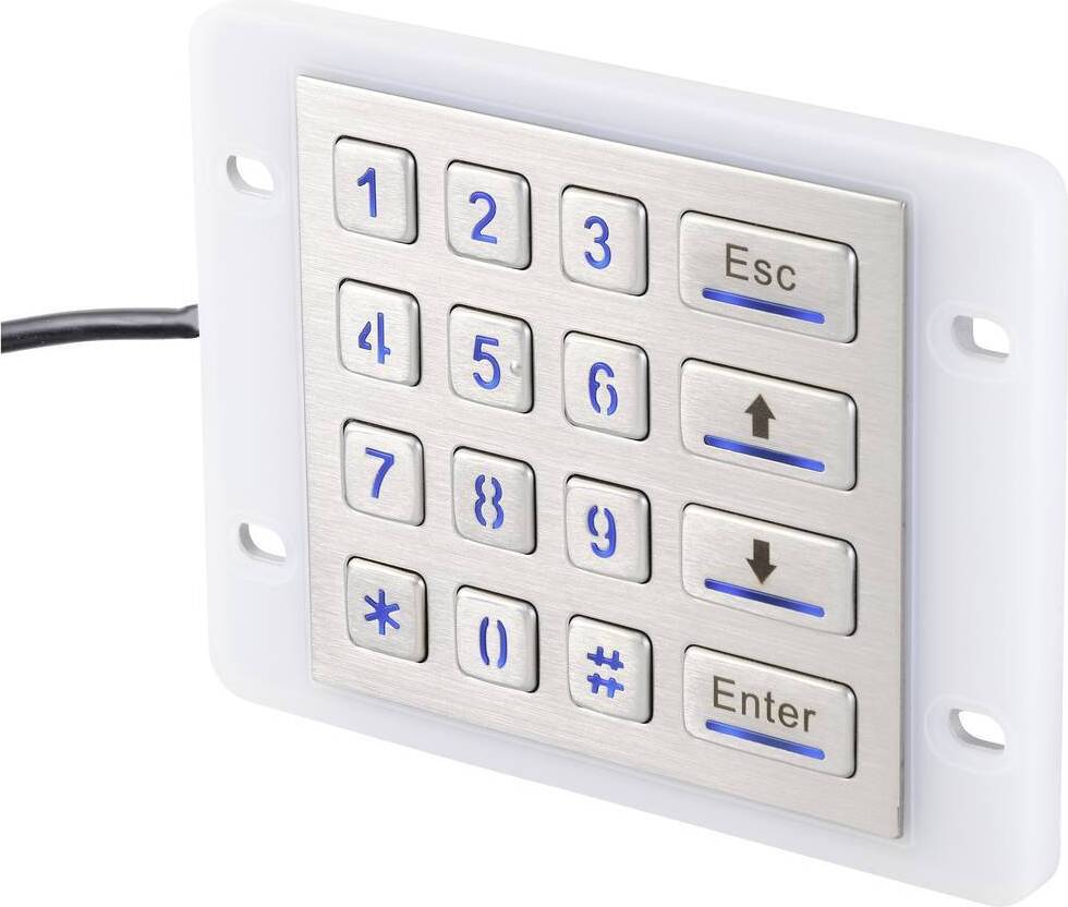 Renkforce RF-KP-500 USB Nummernblock IP68 Wasserdicht und staubgeschützt, Beleuchtet Edelstahl (gebürstet)