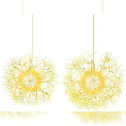 COSTWAY Weihnachtslichtkugeln, 2er-Pack LED-Kugeln zum Aufhängen, Durchmesser 44/54 cm, LED-Dekokugel, Lichtkugel