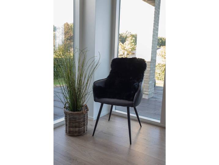 Tapis en peau Lambskin Noir/Noir 50 x 85cm Peau de mouton