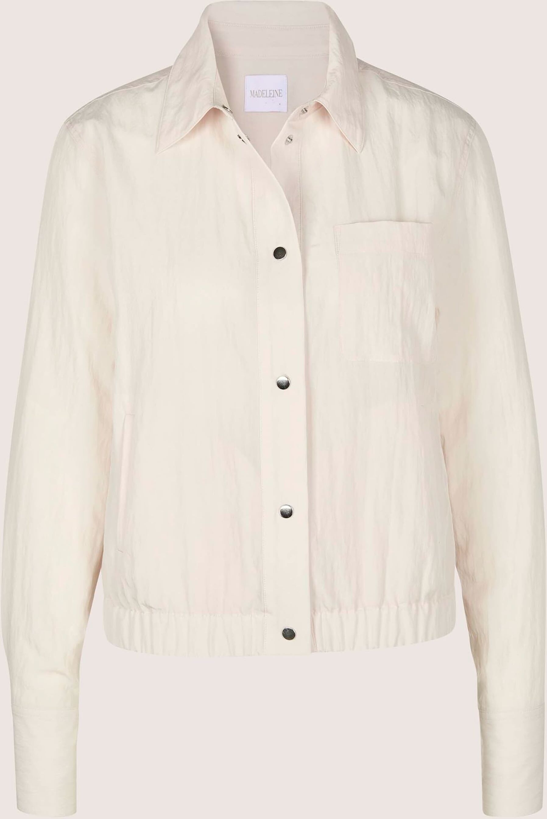 Langarmbluse MADELEINE "Hemdbluse Blusenshirt mit Brusttasche", Damen, Gr. 40, weiß (perlweiß), Obermaterial: 93% Lyocell CLY. 7% Polyamid PA., Modern, gerade, Blusen Langarmbluse, Breite Manschetten