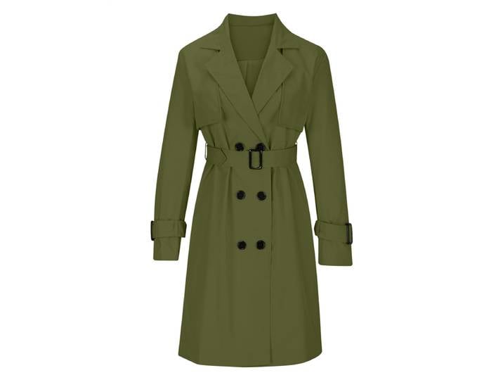 【A87T】 Trench-Coat Long à Double boutonnage pour femmes, coupe-vent, classique, revers, pardessus Slim avec ceinture