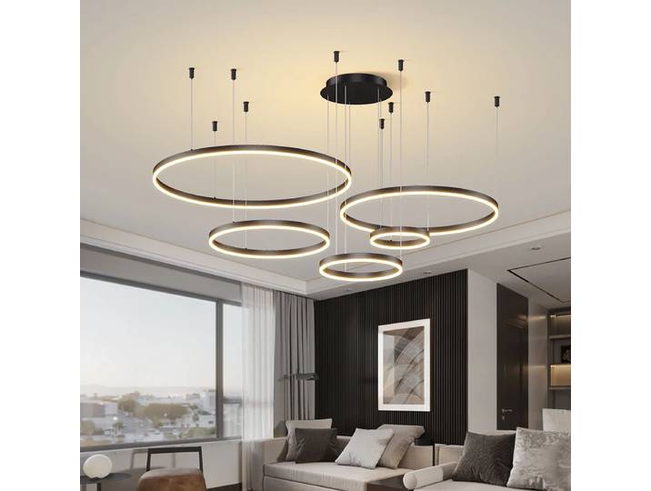 Plafond moderne à LEDs lustre anneau circulaire lustre salon chambre salle à manger éclairage maison éclairage intérieur décor lustre
