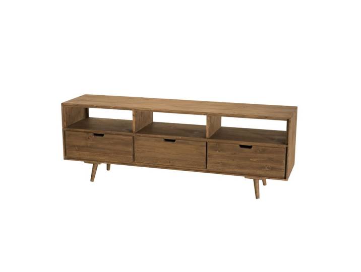 Meuble tv 3 tiroirs 3 niches en sapin