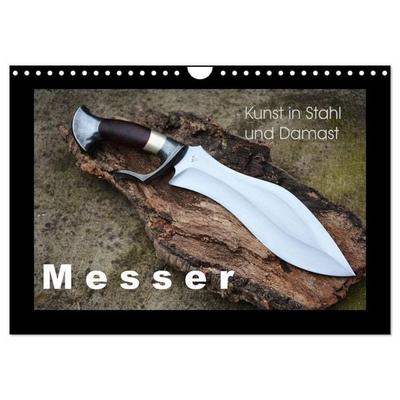 Kunst in Stahl und Damast - M e s s e r (Wandkalender 2026 DIN A4 quer), CALVENDO Monatskalender