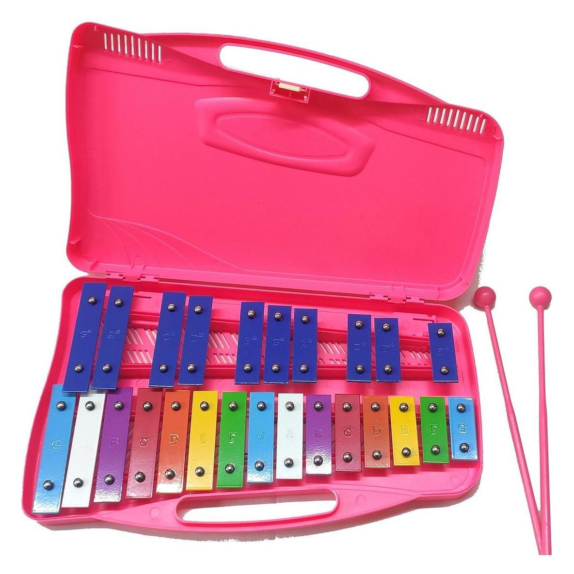 Alysee MT25 C PK Metallophon - 25 farbige Tasten - rosa Koffer (Perkussion) (58195664)