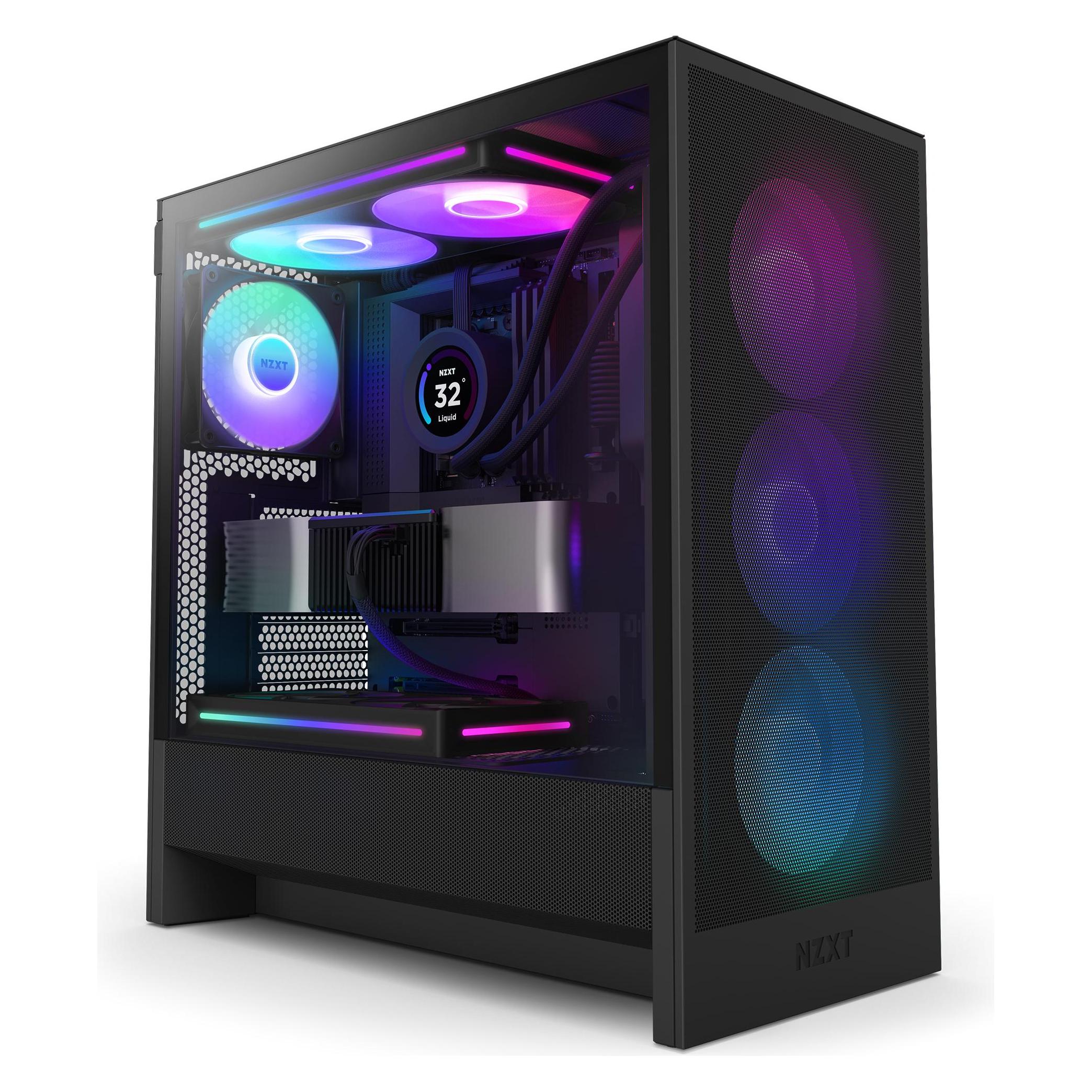NZXT H5 Flow RGB ( 2024 ) (schwarz, Tempered Glass) (ATX, mATX, Mini-ITX) (CC-H52FB-R1)