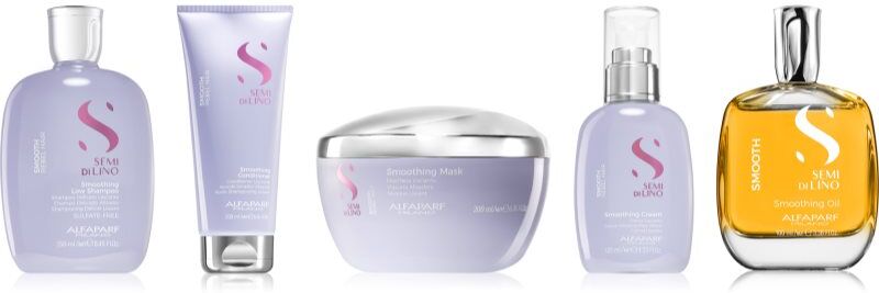 Alfaparf Milano Semi di Lino Smooth Smoothing Kit ensemble pour cheveux indisciplinés et frisottis