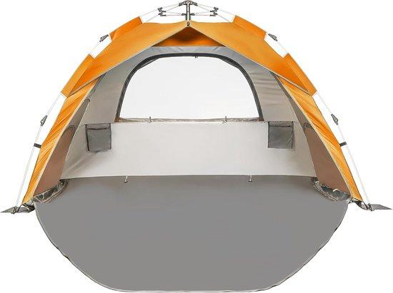 Famanu Pop-up Strandzelt für 4 Personen mit Sonnenschutz und Sichtschutz - Grau