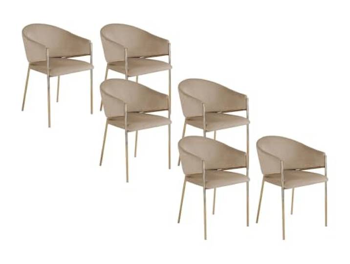 Vente-unique - Stuhl 6er-Set Ordida - Samt Beige