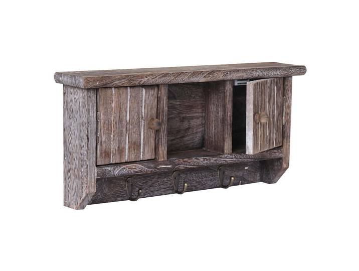 Jamb Schlüsselbrett Braun, Holz, 40x19x8 cm, Garderobe, Schlüsselboard & Schlüsselkasten