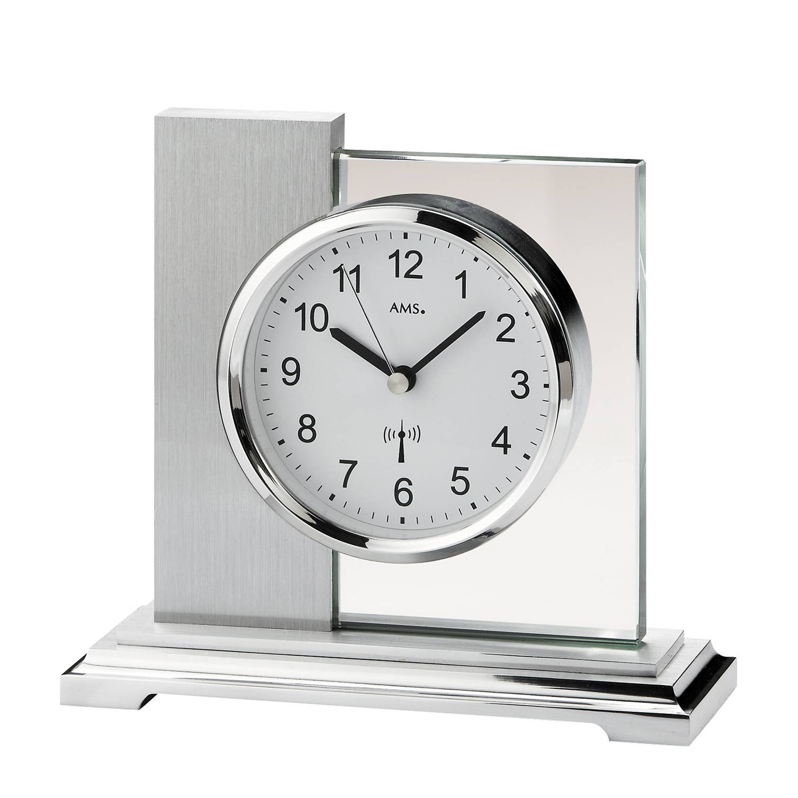AMS Uhrenfabrik Tafelklok Ponte Nova, Zilver, H 17 x B 16 x D 6 cm
