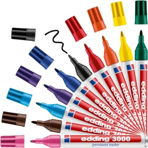 edding 3000 Permanentmarker farbsortiert 1,5 - 3,0 mm, 10 St.