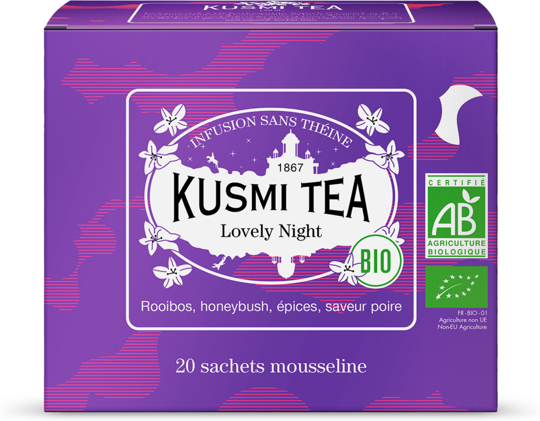 Lovely Night - Kräutertee Rooibos, honeybush, lindenblüte, birne, bio - Kusmi Tea