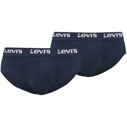 Levi's Herren Slips, 2er Pack - Repeat Logo Brief 2P, Logobund, Cotton Stretch, einfarbig Dunkelblau / L