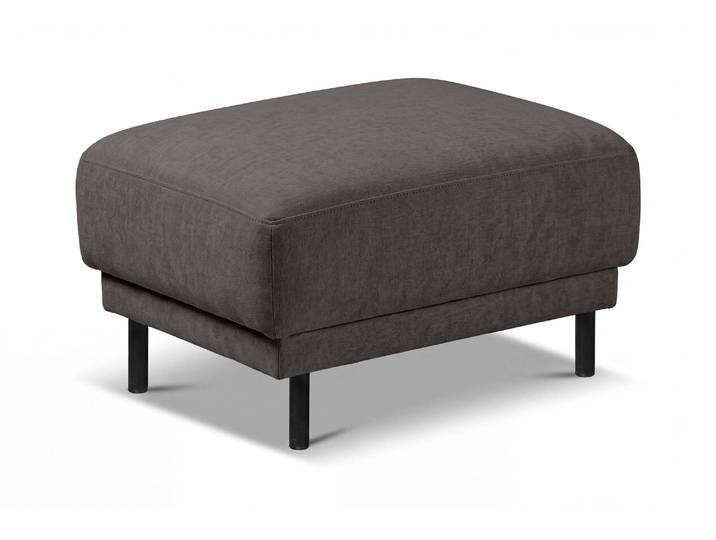 Polsterhocker GOODPRODUCT Sveeva, 73x57 cm, schwarze Metallfüsse , braun, B:73cm H:47cm T:57cm, 100% PES, Hocker, Polsterhocker, langlebiger Strukturstoff, viele Farben zur Auswahl