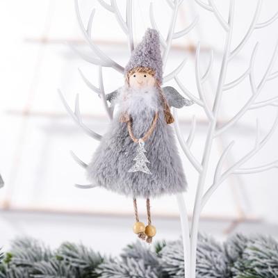 Inspired Deals Plush Angel Christmas Tree Ornament Soft Hanging Pendant For Holiday Decor & Gifts grey