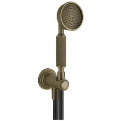 Gessi Venti20 Brause-Set mit Wandanschlussbogen, mit Halterung, Schlauch und Handbrause, Wandmontage, 1/2 Anschluss, 65123713, Farbe: Messing Antik
