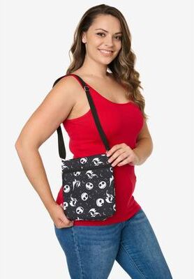Women's Nightmare Before Christmas Passport Bag Travel Disney Crossbody Purse by Disney in Black