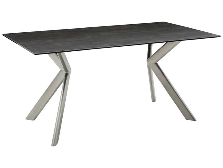 Esstisch TAIGA 2 Glaskeramik grau/Edelstahl 160 x 90 cm