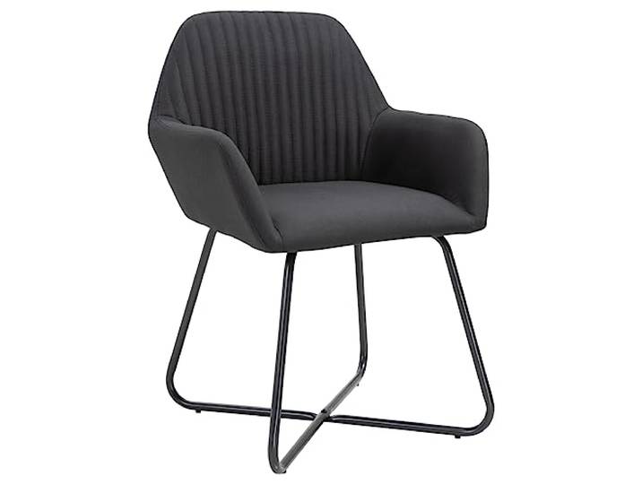 KLGBNCVE Esszimmerstühle 2 STK. Schwarz Stoff Stoffbezug,Stahlbeine pulverbeschichtet,ergonomisch,Armlehnen,Rückenlehne,110 kg pro Sitzplatz