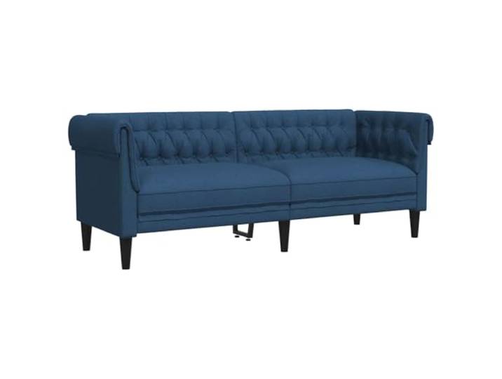 Coespram Chesterfield Sofa 3-Sitzer Stoff Blau Polstercouch Elegantes Design mit dichter Polsterung für entspannte Stunden im Wohnzimmer und Gästezimmer mit hoher Standfestigkeit.