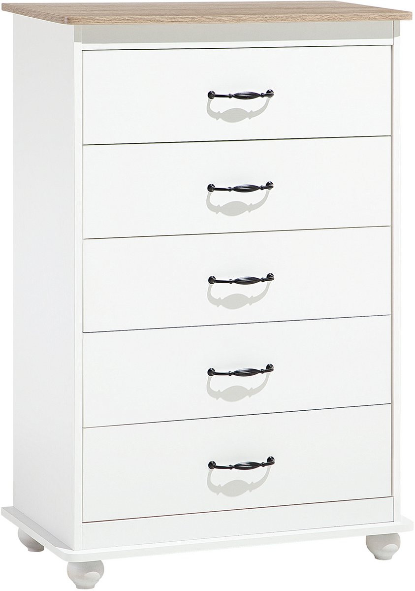 Beliani Sharon Commode - Wit - Spaanplaat - B: 76 cm, D: 39 cm, H: 117 cm