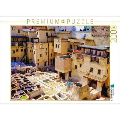 CALVENDO Puzzle Marokko - Die Gerbereien im Gerberviertel in der Medina von Fès | 2000 Teile Lege-Größe 90x67cm Foto-Puzzle für glückliche Stunden