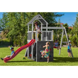 FUNGOO Spielturm CAROL3 Klettergerüst mit Schaukel u. Rutsche in versch. Farben
