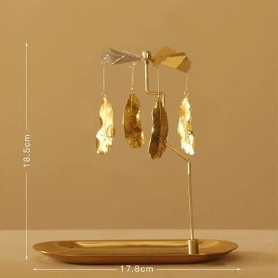 Inspired Finds Gold Rotating Tealight Candle Holder For Romantic Wedding & Home Decor feathers