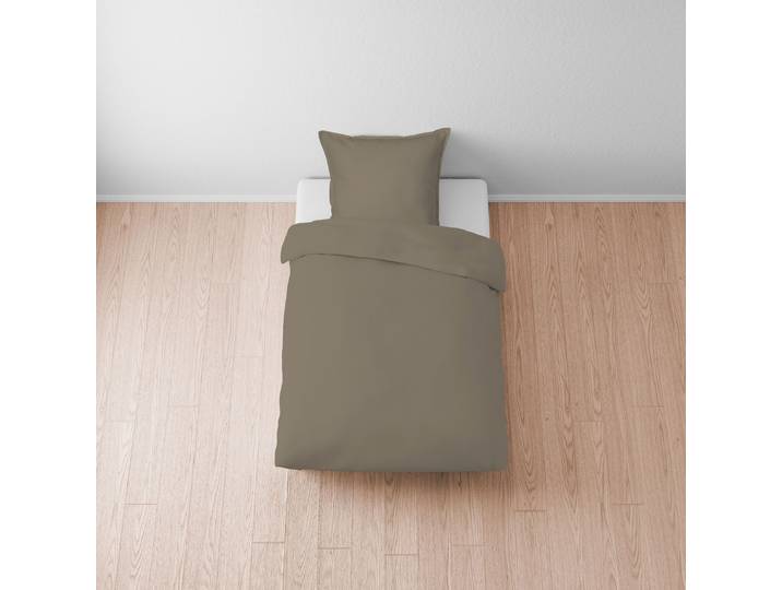 Housse de couette unie Biber Bleu/Marron