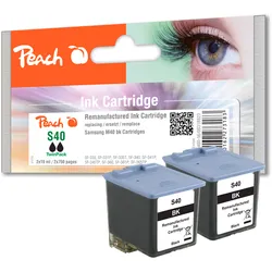 Peach Doppelpack Druckköpfe schwarz kompatibel zu Samsung M40V/ELS